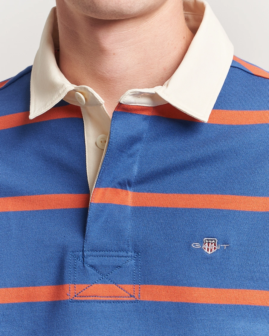 Herr | Tröjor | GANT | Thin Stripe Heavy Rugger Rich Blue