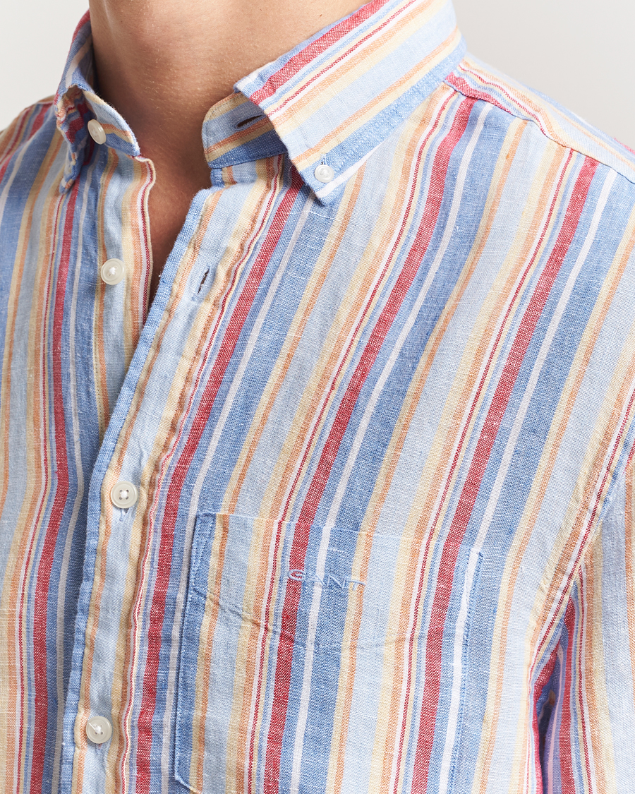 Herr | Skjortor | GANT | Regular Fit Linen Striped Shirt Multi
