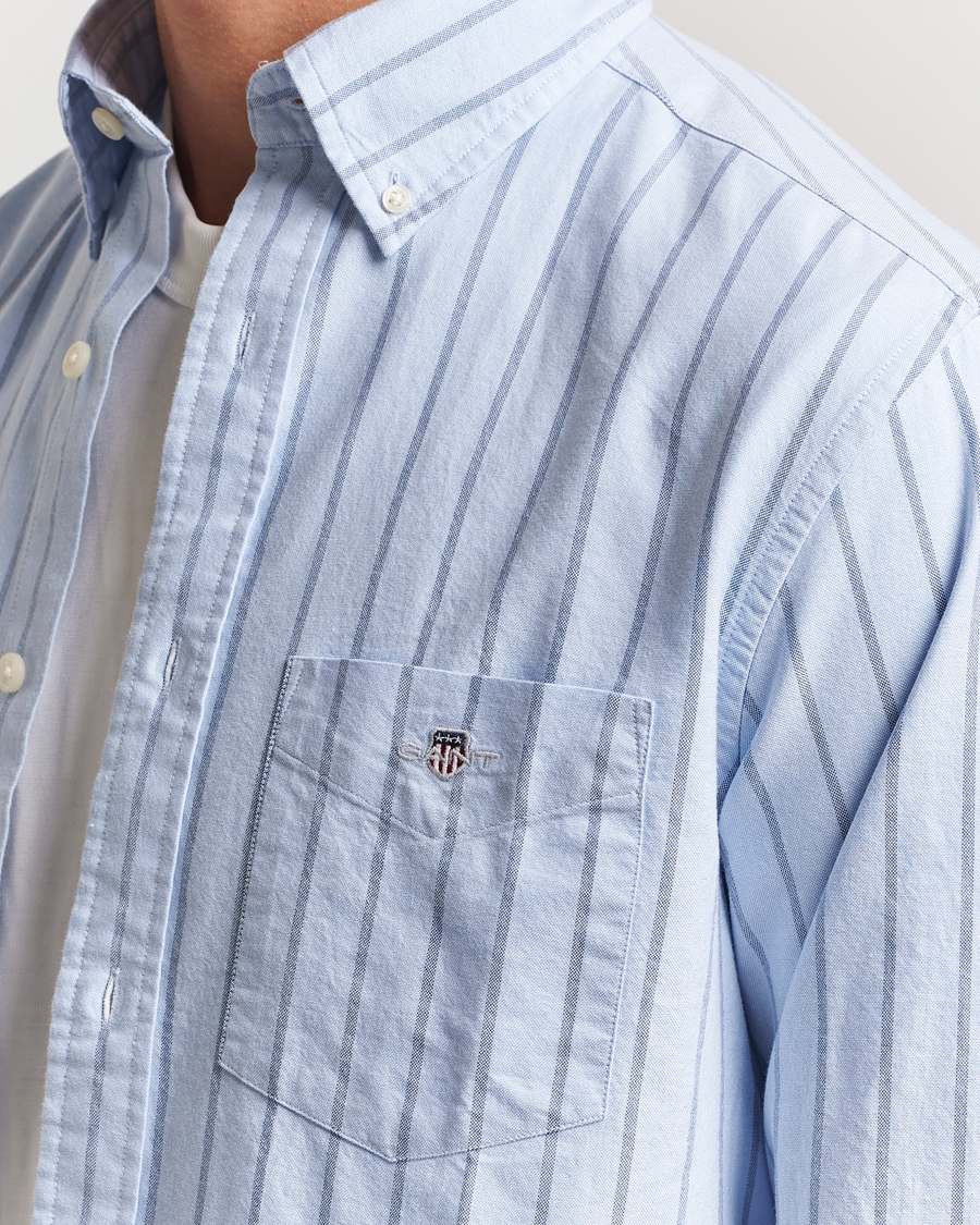 Herr | Skjortor | GANT | Regular Fit Classic Oxford Striped Shirt Light Blue