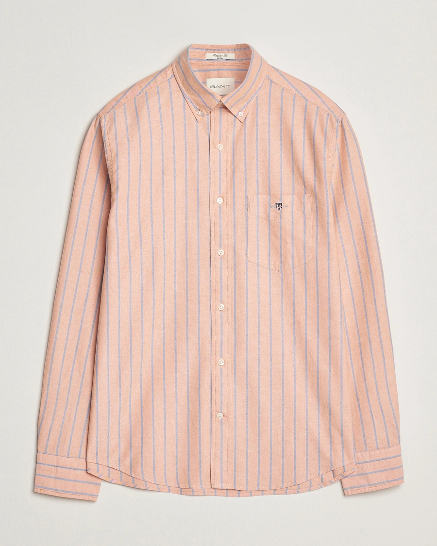 Herr | Skjortor | GANT | Regular Fit Classic Oxford Striped Shirt Orange