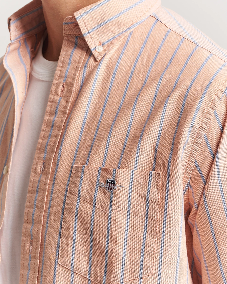 Herr | Skjortor | GANT | Regular Fit Classic Oxford Striped Shirt Orange