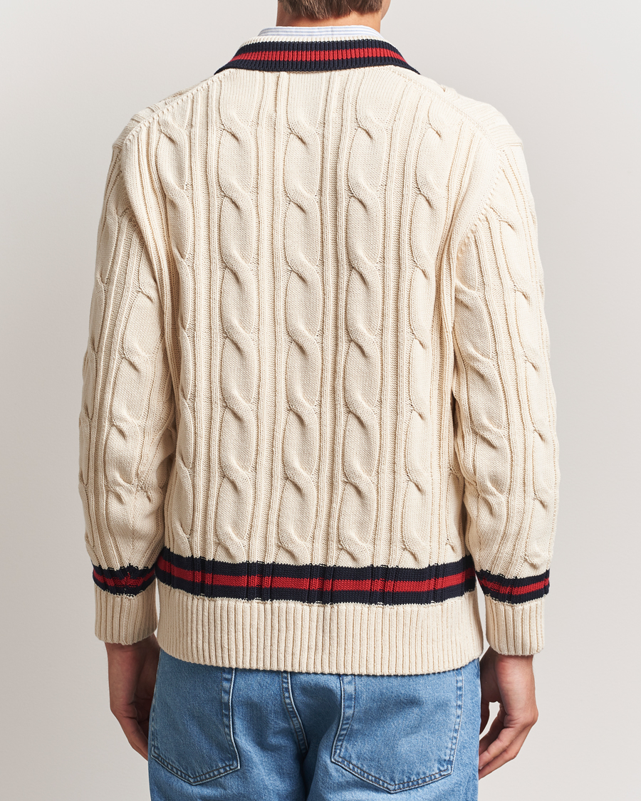 Herr | Tröjor | GANT | Cable Heavy Knitted Polo Cream