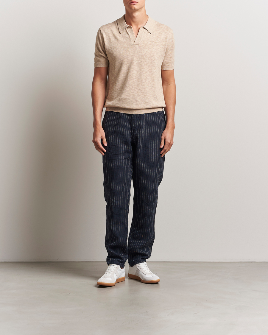 Herr | Pikéer | GANT | Linen/Cotton Open Collar Polo Dry Sand