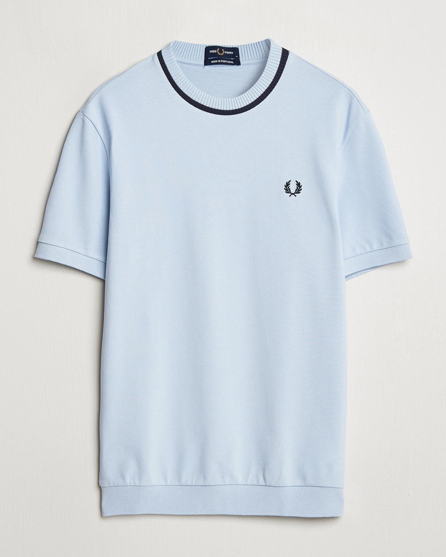 Herr | T-Shirts | Fred Perry | Pique Crew Neck T-Shirt Light Smoke