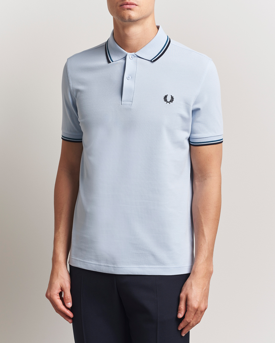 Herr | Pikéer | Fred Perry | Twin Tipped Polo Shirt Light Smoke