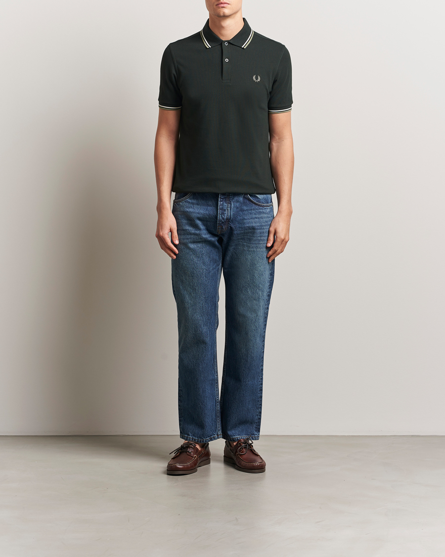 Herr | Pikéer | Fred Perry | Twin Tipped Polo Shirt Night Green
