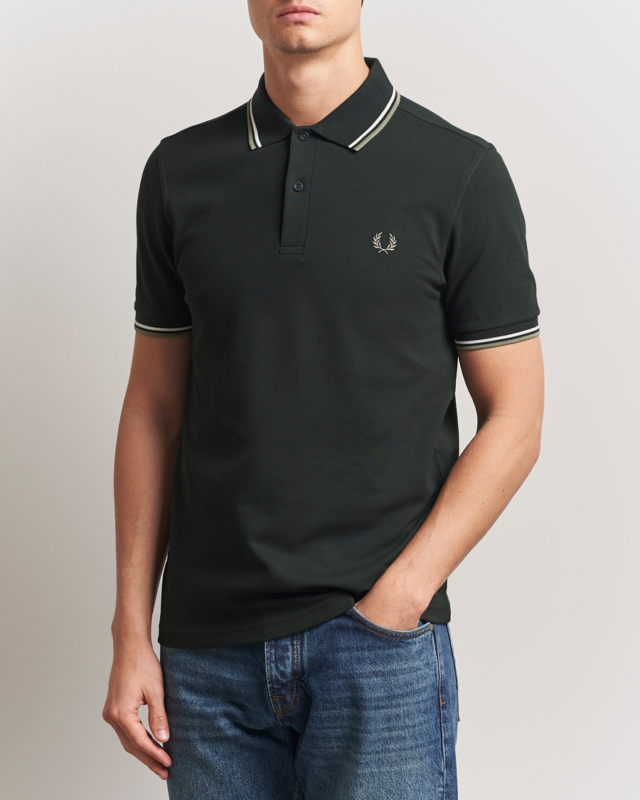 Herr | Pikéer | Fred Perry | Twin Tipped Polo Shirt Night Green