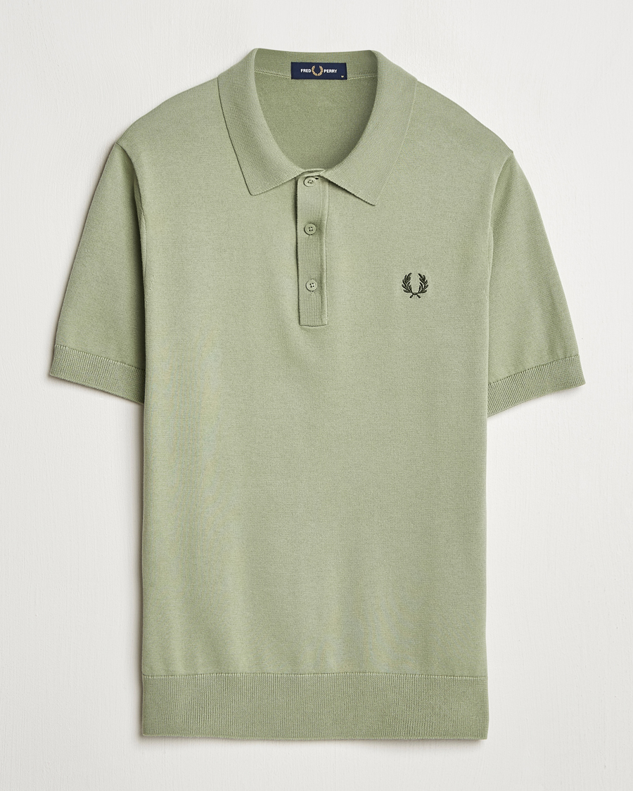 Herr | Pikéer | Fred Perry | Cotton Knitted Polo Olive Mint