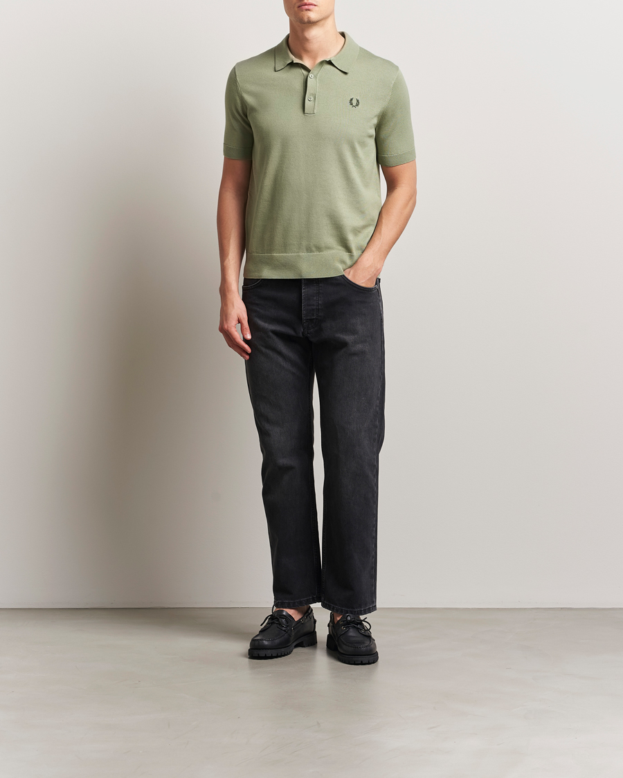 Herr | Pikéer | Fred Perry | Cotton Knitted Polo Olive Mint