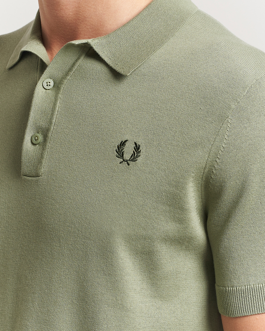 Herr | Pikéer | Fred Perry | Cotton Knitted Polo Olive Mint