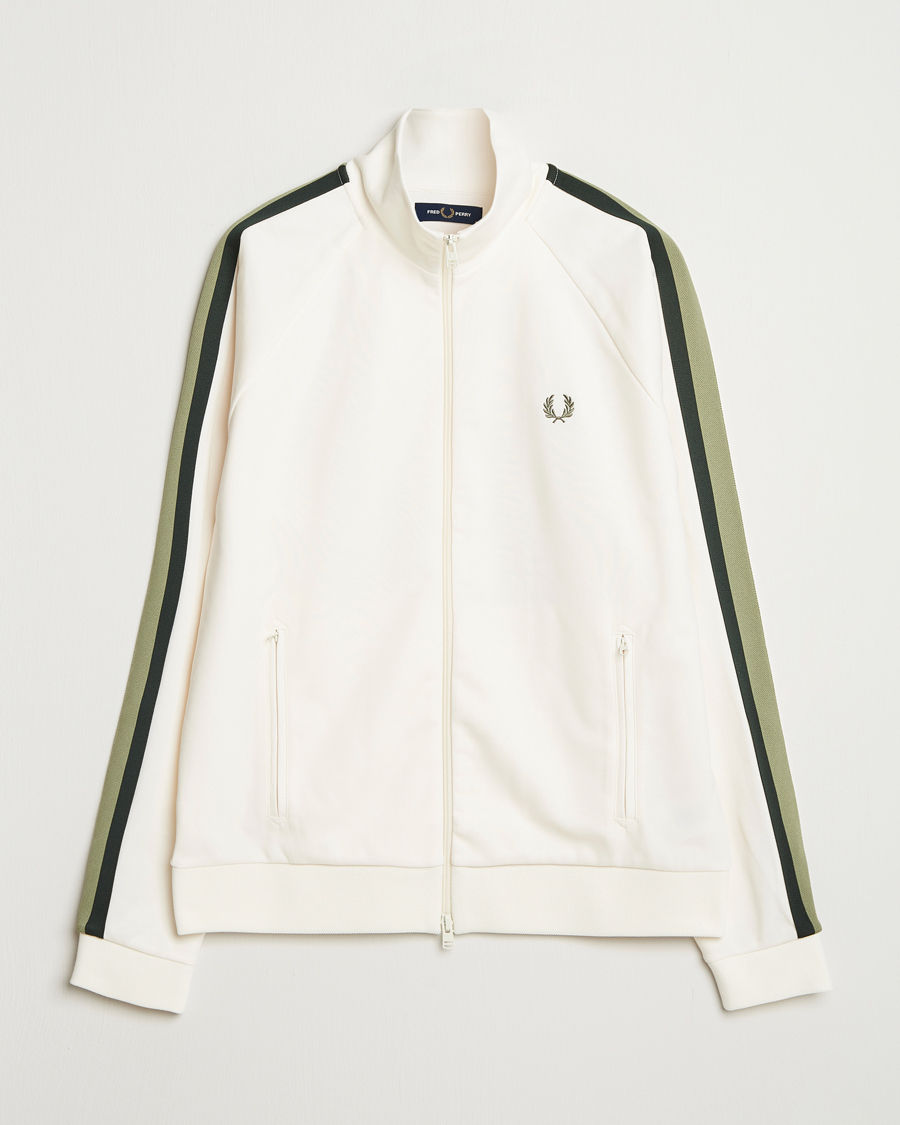 Herr | Tröjor | Fred Perry | Two Colored Taped Track Jacket Light Ecru