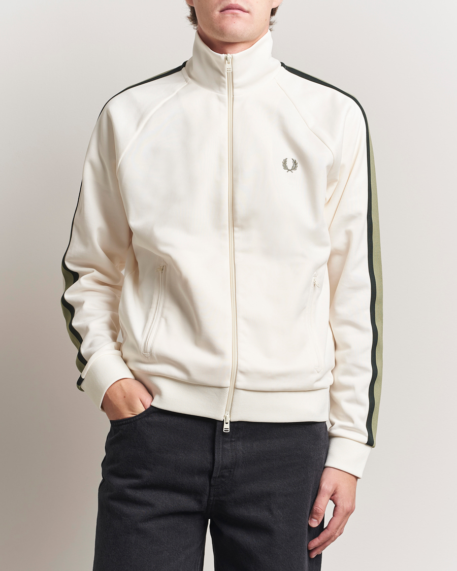 Herr | Tröjor | Fred Perry | Two Colored Taped Track Jacket Light Ecru