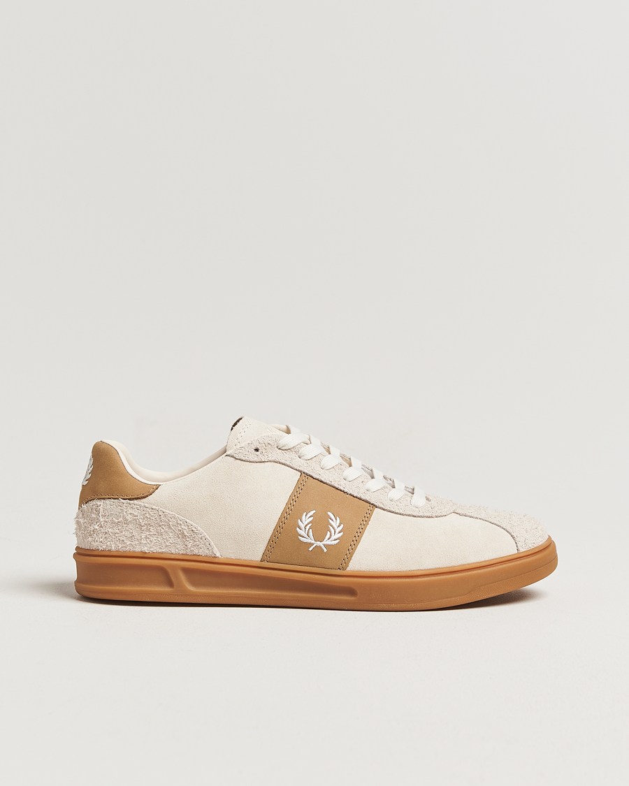 Herr | Sneakers | Fred Perry | B4 Suede Sneaker Ecru/Snow White