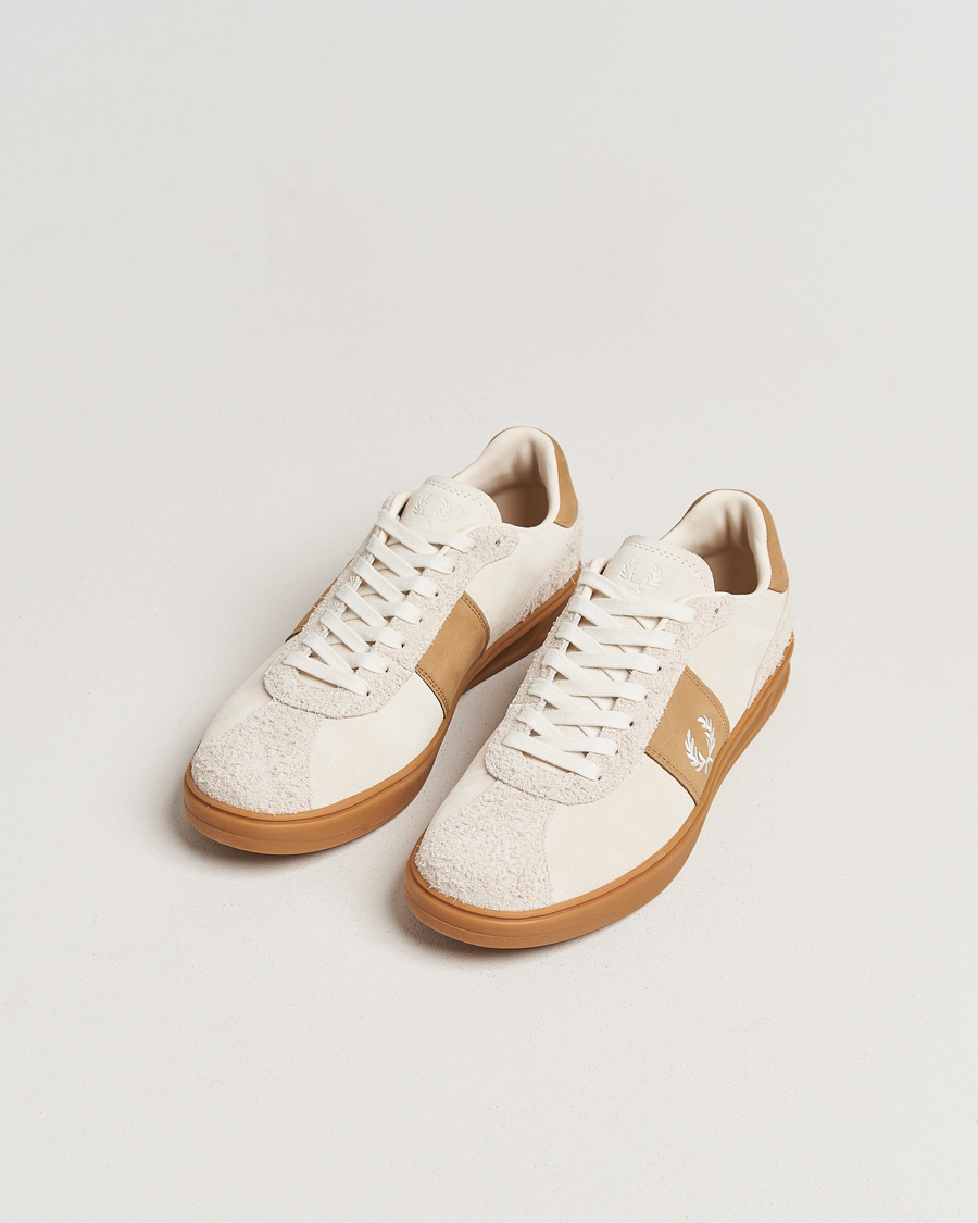 Herr | Sneakers | Fred Perry | B4 Suede Sneaker Ecru/Snow White