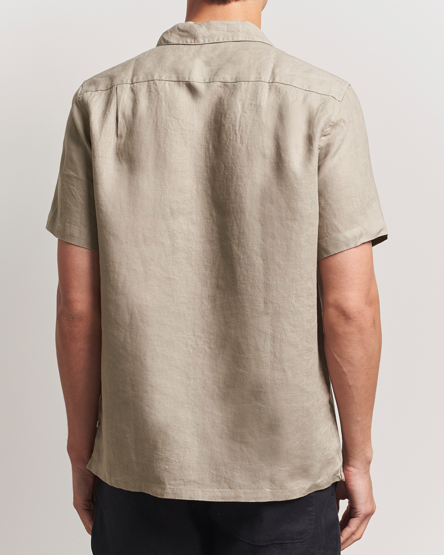 Herr | Skjortor | Samsøe Samsøe | Avan Linen Short Sleeve Shirt Greige