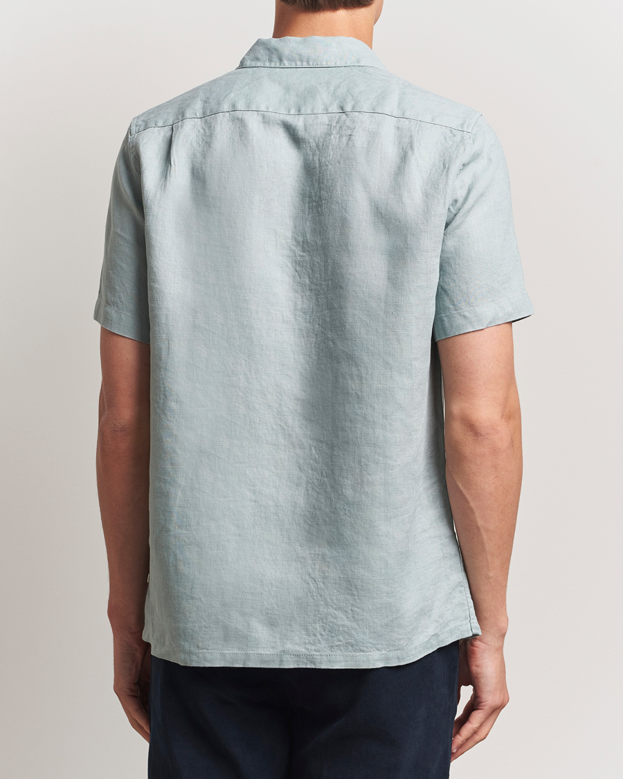 Herr | Skjortor | Samsøe Samsøe | Avan Linen Short Sleeve Shirt Abyss Green