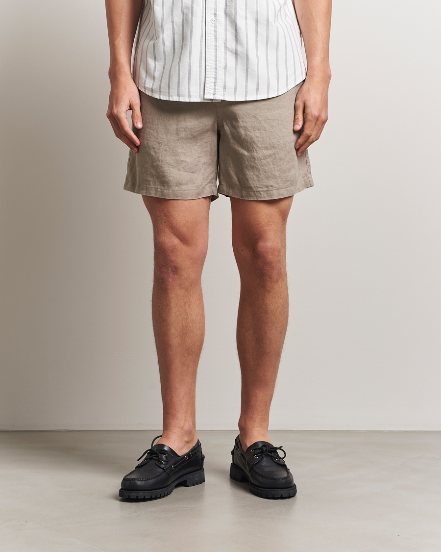 Herr | Shorts | Samsøe Samsøe | Jabari Linen Drawstring Shorts Greige