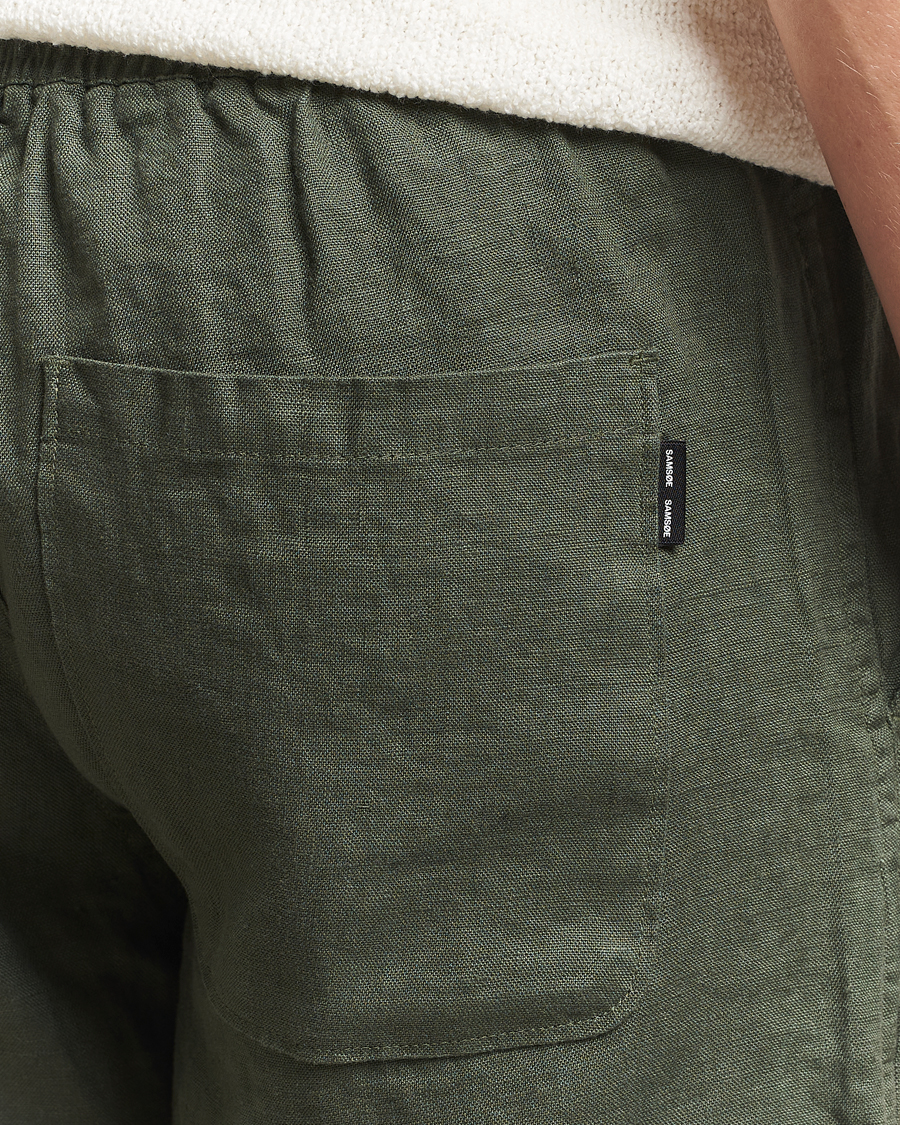 Herr | Shorts | Samsøe Samsøe | Jabari Linen Drawstring Shorts Climbing Ivy