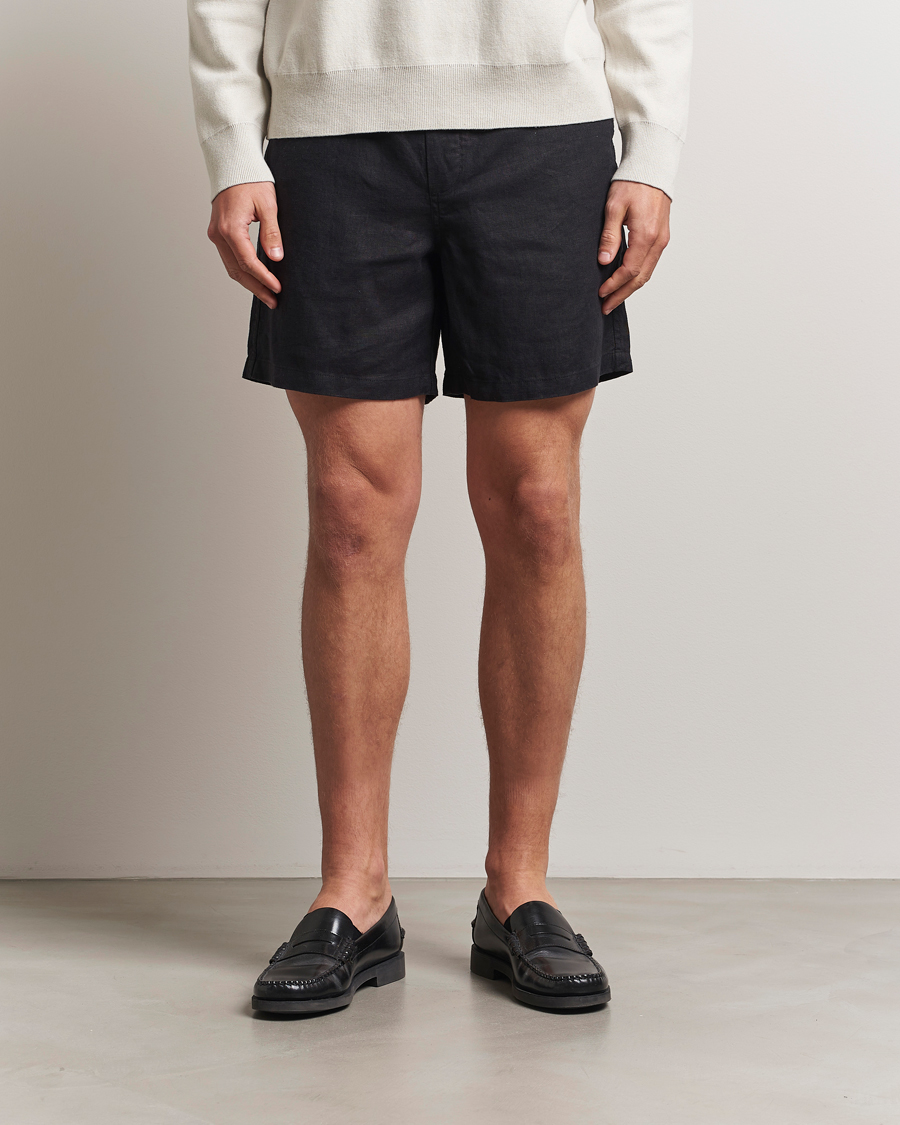 Herr | Shorts | Samsøe Samsøe | Jabari Linen Drawstring Shorts Black