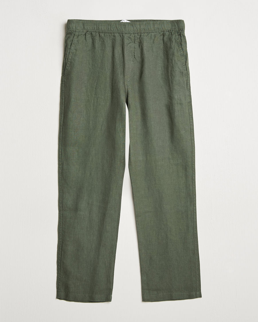 Herr | Byxor | Samsøe Samsøe | Jabari Linen Drawstring Trousers Climbing Ivy