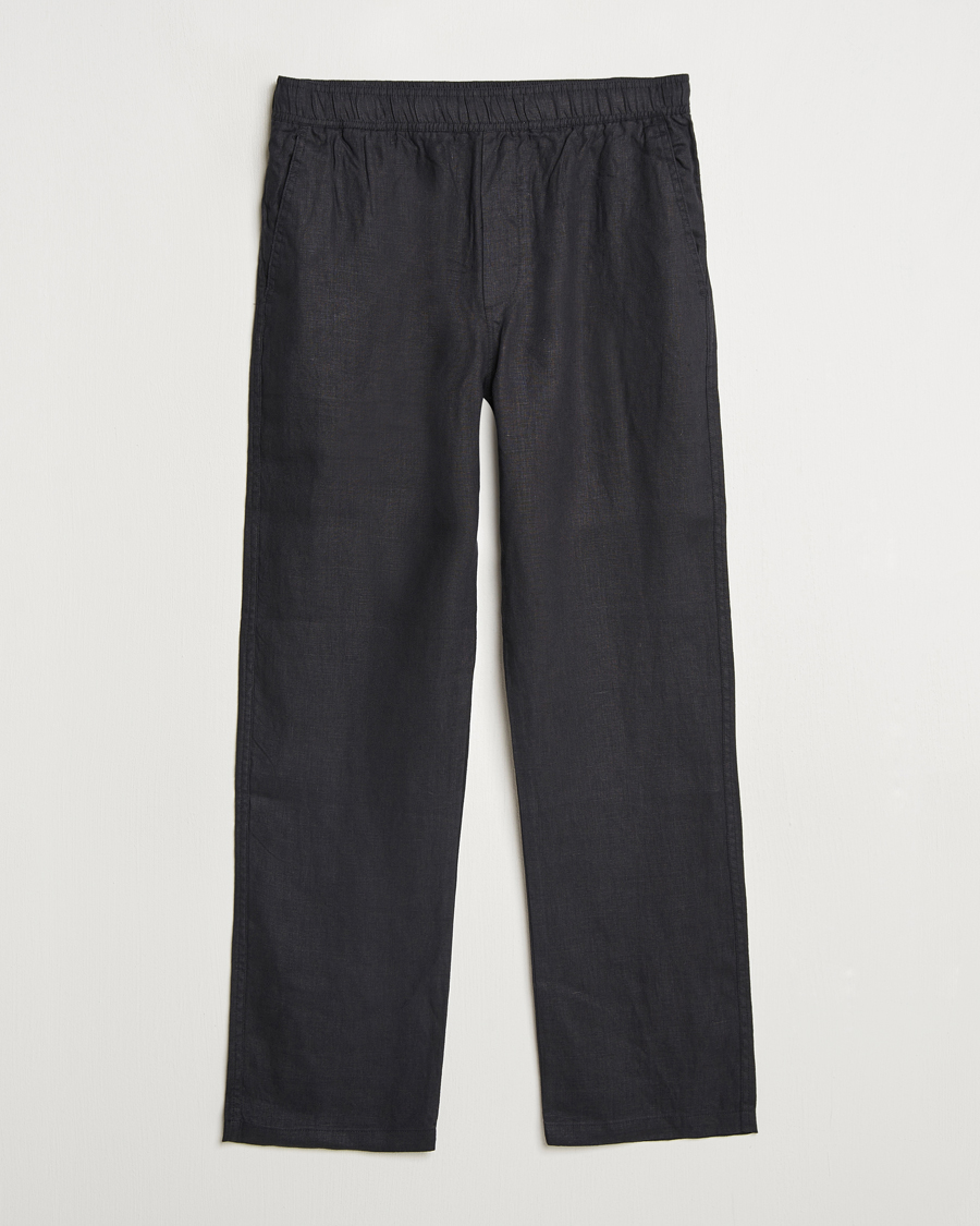 Herr | Byxor | Samsøe Samsøe | Jabari Linen Drawstring Trousers Black