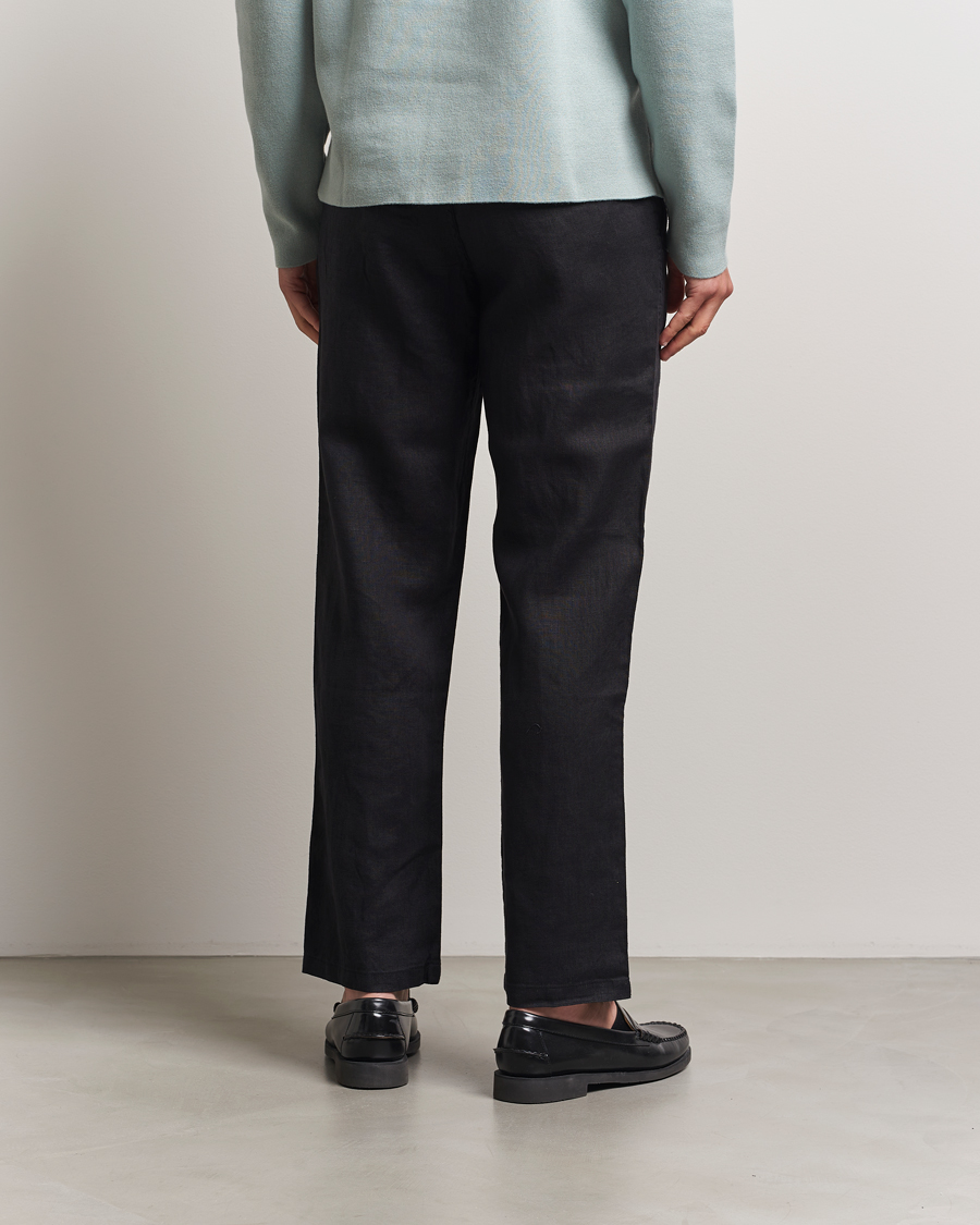Herr | Byxor | Samsøe Samsøe | Jabari Linen Drawstring Trousers Black