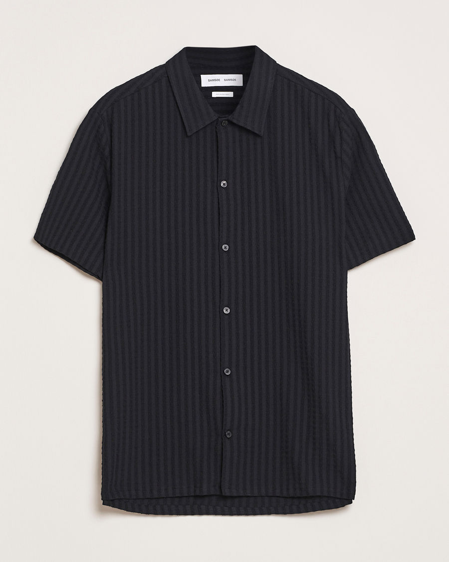 Herr | Skjortor | Samsøe Samsøe | Avan Structured Short Sleeve Shirt Black