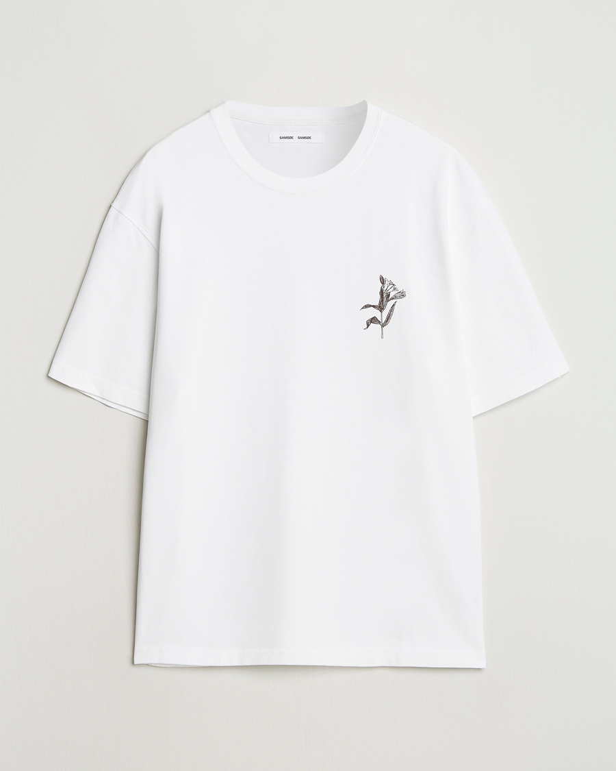 Herr | T-Shirts | Samsøe Samsøe | Printed Lily Crew Neck T-Shirt White