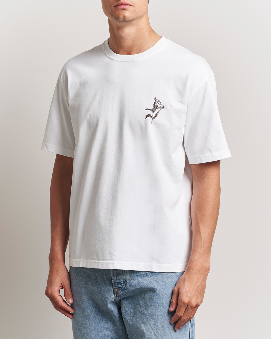 Herr | T-Shirts | Samsøe Samsøe | Printed Lily Crew Neck T-Shirt White