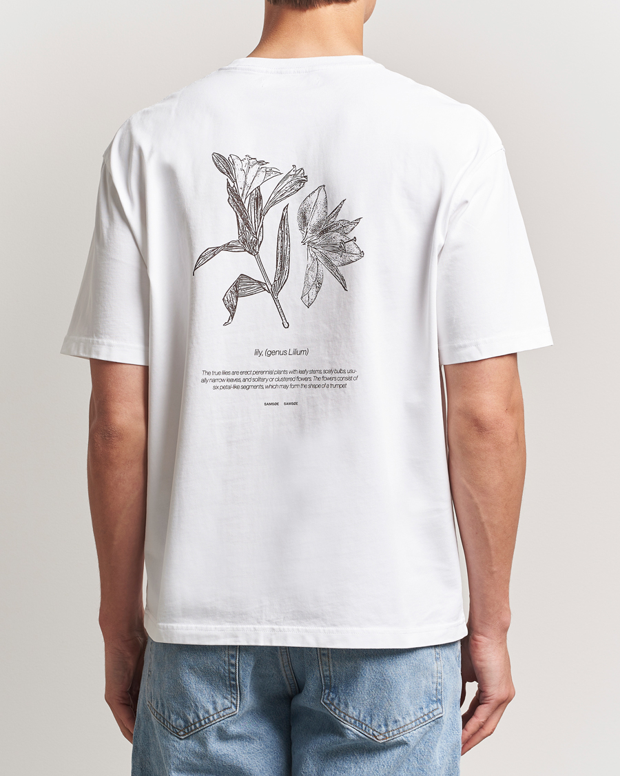 Herr | T-Shirts | Samsøe Samsøe | Printed Lily Crew Neck T-Shirt White