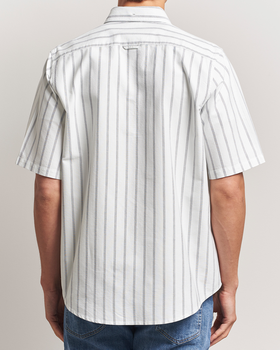 Herr | Skjortor | Filippa K | Striped Oxford Short Sleeve Shirt Pale Blue/Navy