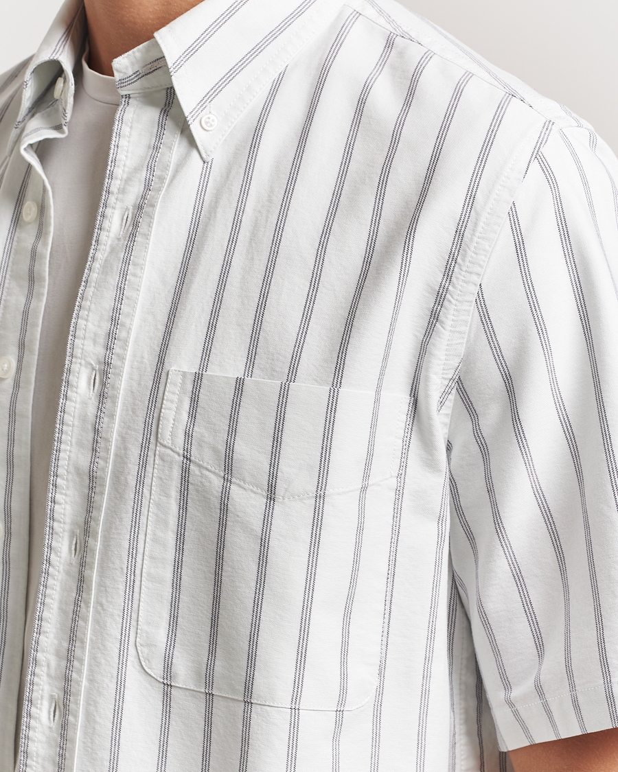 Herr | Skjortor | Filippa K | Striped Oxford Short Sleeve Shirt Pale Blue/Navy