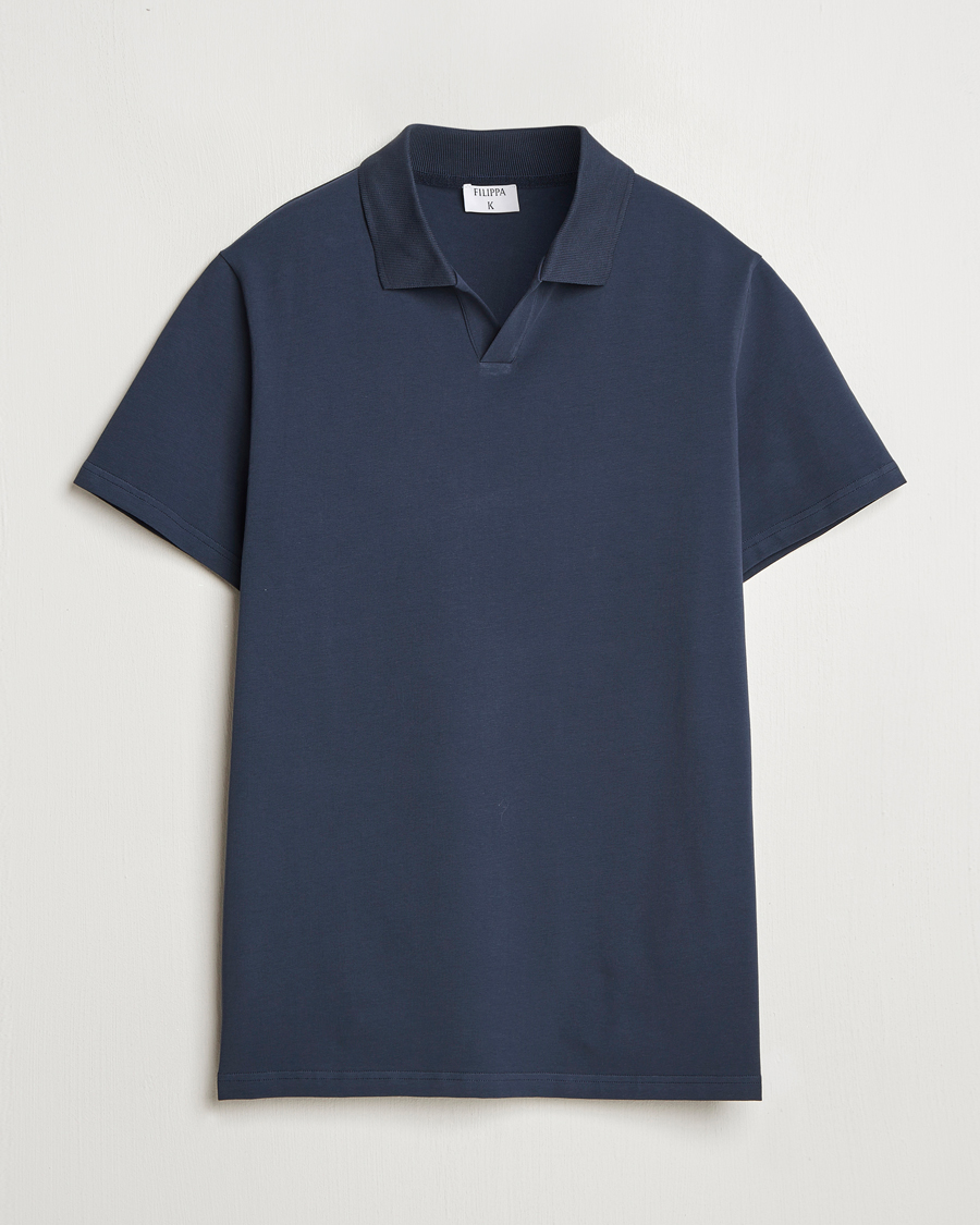Herr | Pikéer | Filippa K | Soft Lycra Polo T-Shirt Dusk Blue