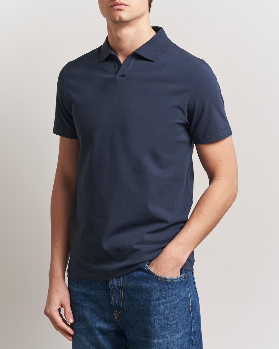 Herr | Pikéer | Filippa K | Soft Lycra Polo T-Shirt Dusk Blue