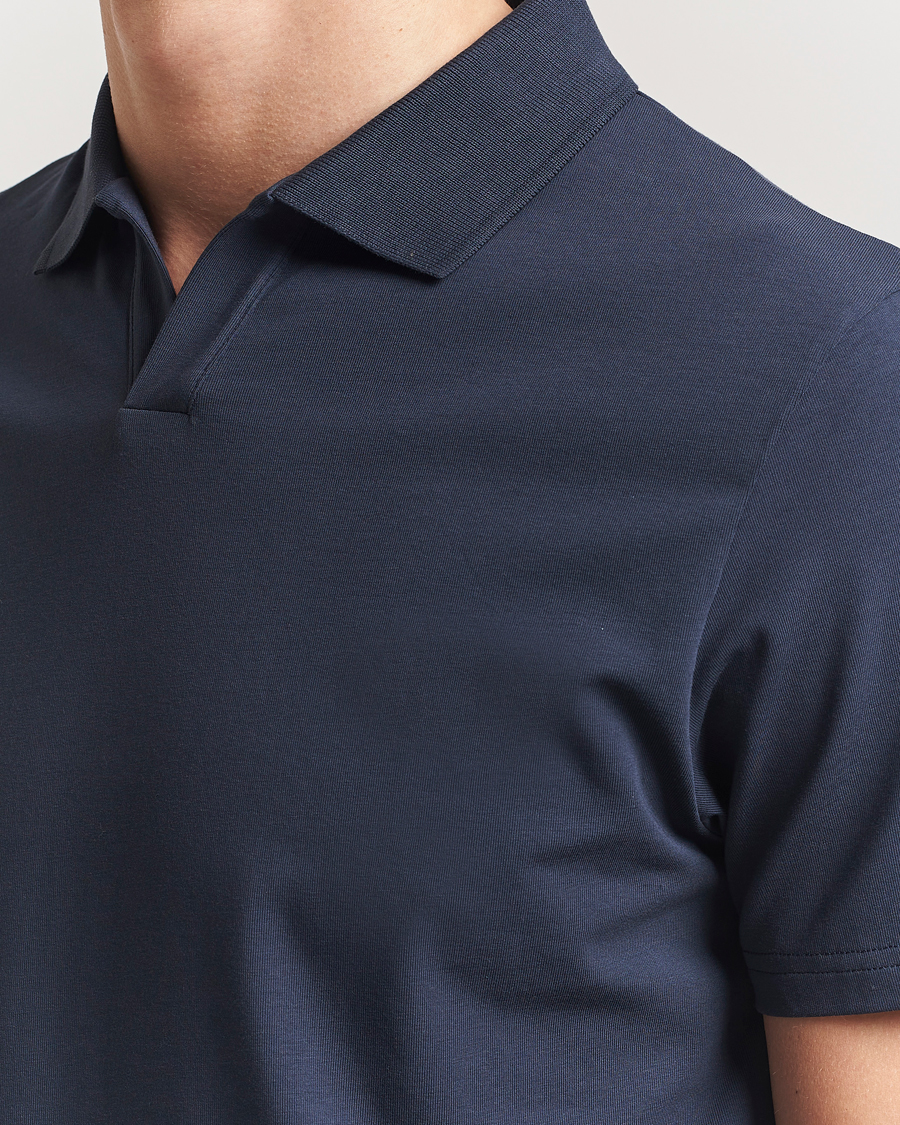 Herr | Pikéer | Filippa K | Soft Lycra Polo T-Shirt Dusk Blue