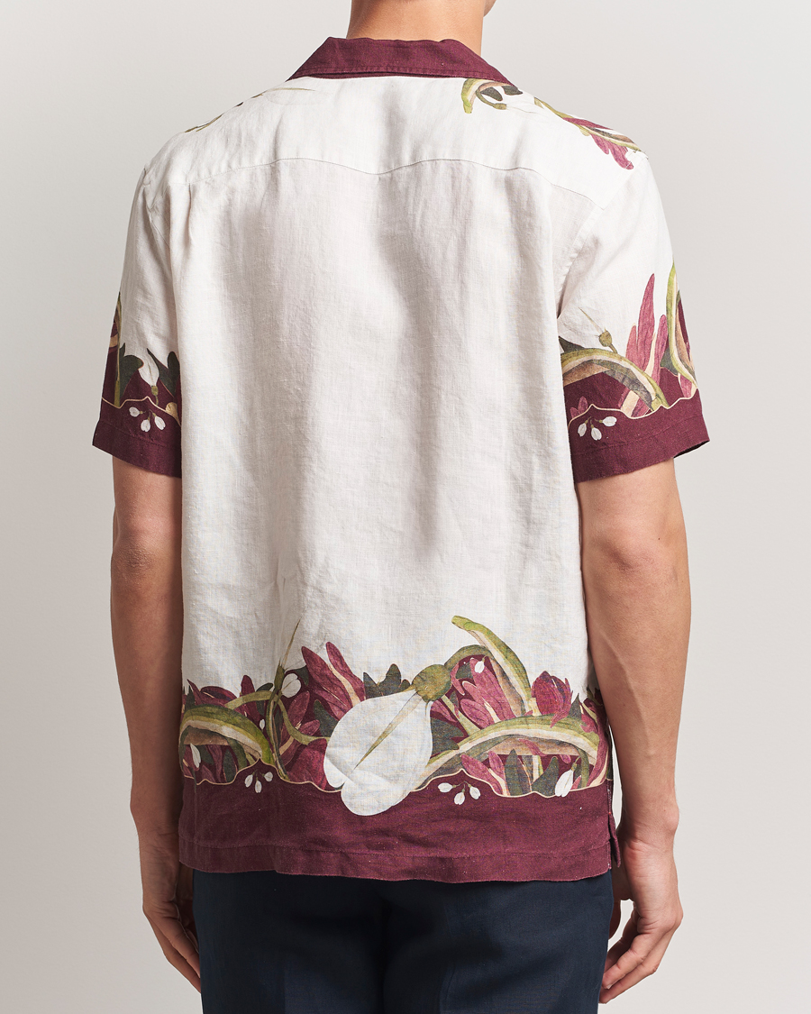Herr | Skjortor | Orlebar Brown | Maitan Orchis Short Sleeve Linen Shirt Damson
