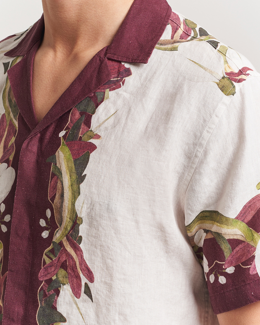 Herr | Skjortor | Orlebar Brown | Maitan Orchis Short Sleeve Linen Shirt Damson