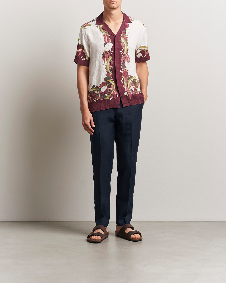 Herr | Byxor | Orlebar Brown | Griffon Italian Linen Trousers Night Iris