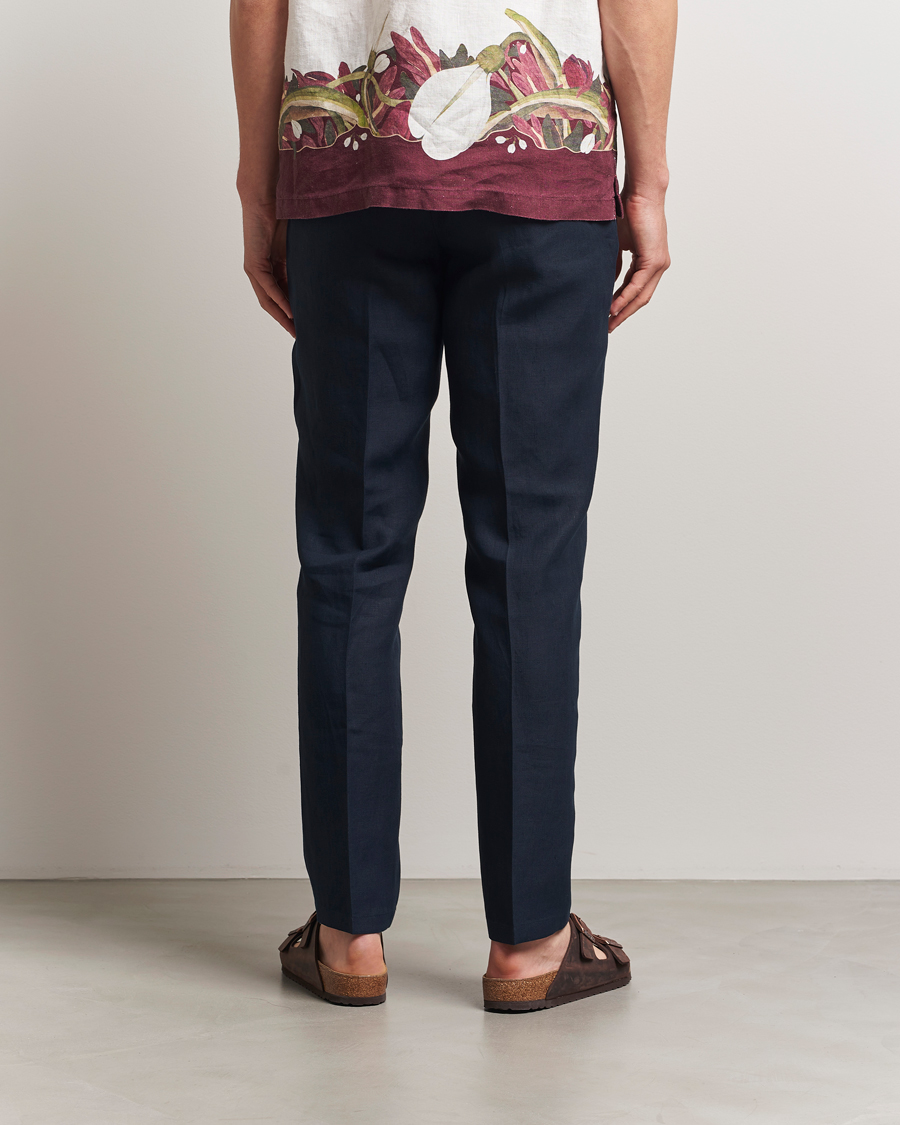 Herr | Byxor | Orlebar Brown | Griffon Italian Linen Trousers Night Iris