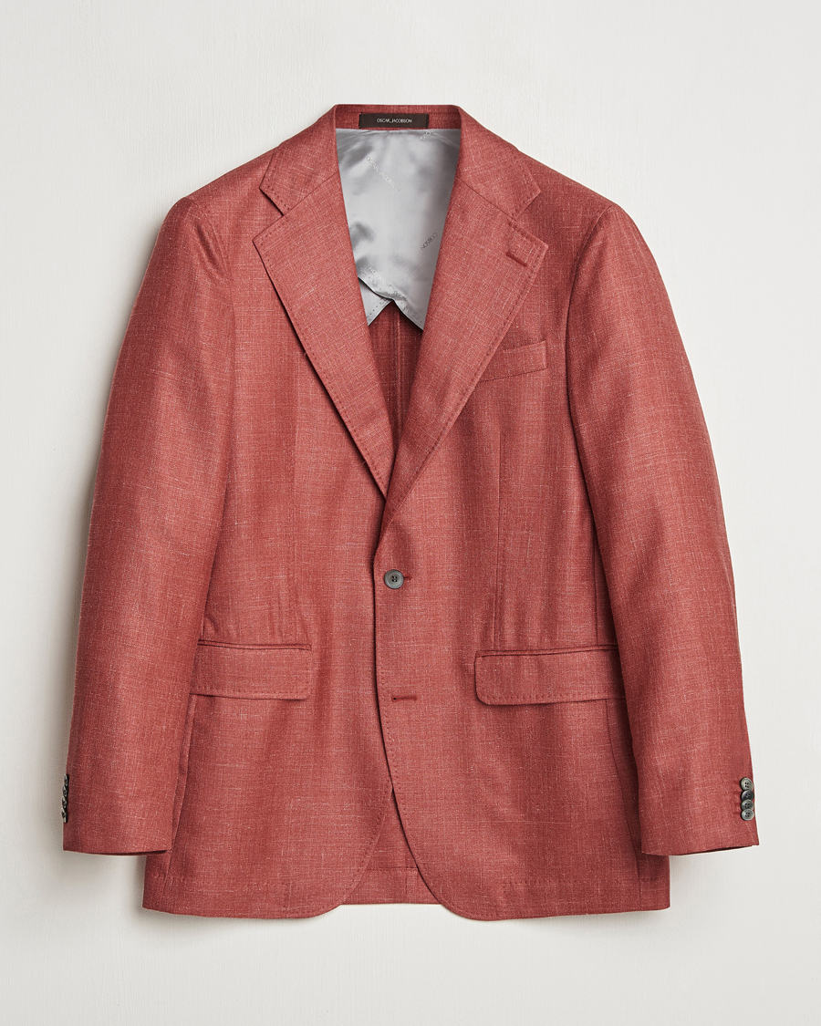 Herr | Kavajer | Oscar Jacobson | Fellow EVO Wool/Silk/Linen Blazer Red