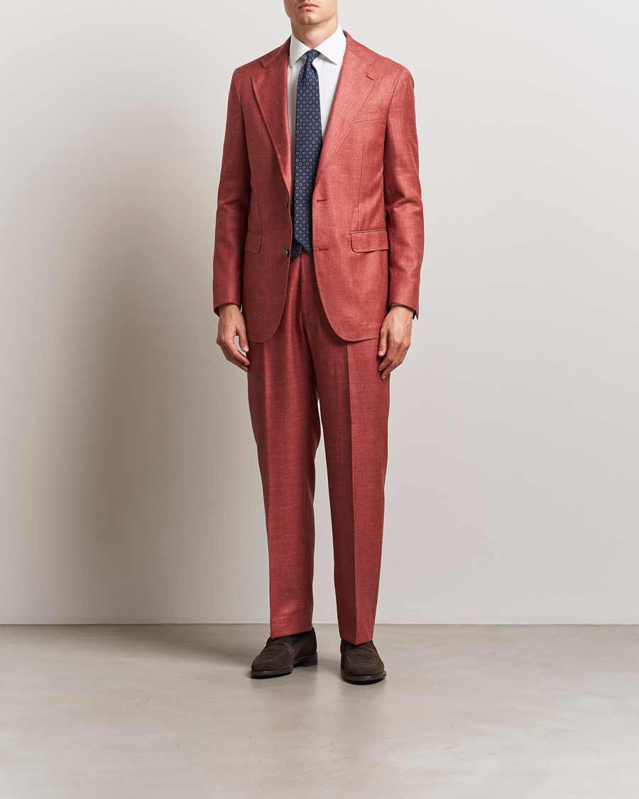 Herr | Kavajer | Oscar Jacobson | Fellow EVO Wool/Silk/Linen Blazer Red