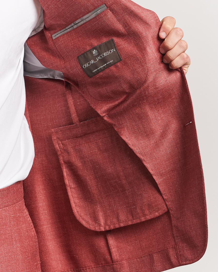 Herr | Kavajer | Oscar Jacobson | Fellow EVO Wool/Silk/Linen Blazer Red