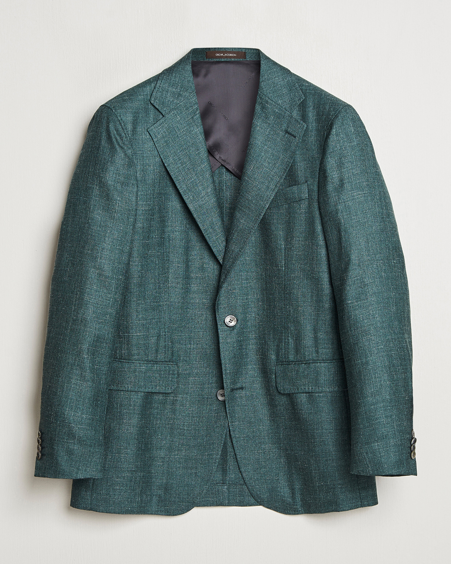 Herr | Kavajer | Oscar Jacobson | Fellow EVO Wool/Silk/Linen Blazer Green