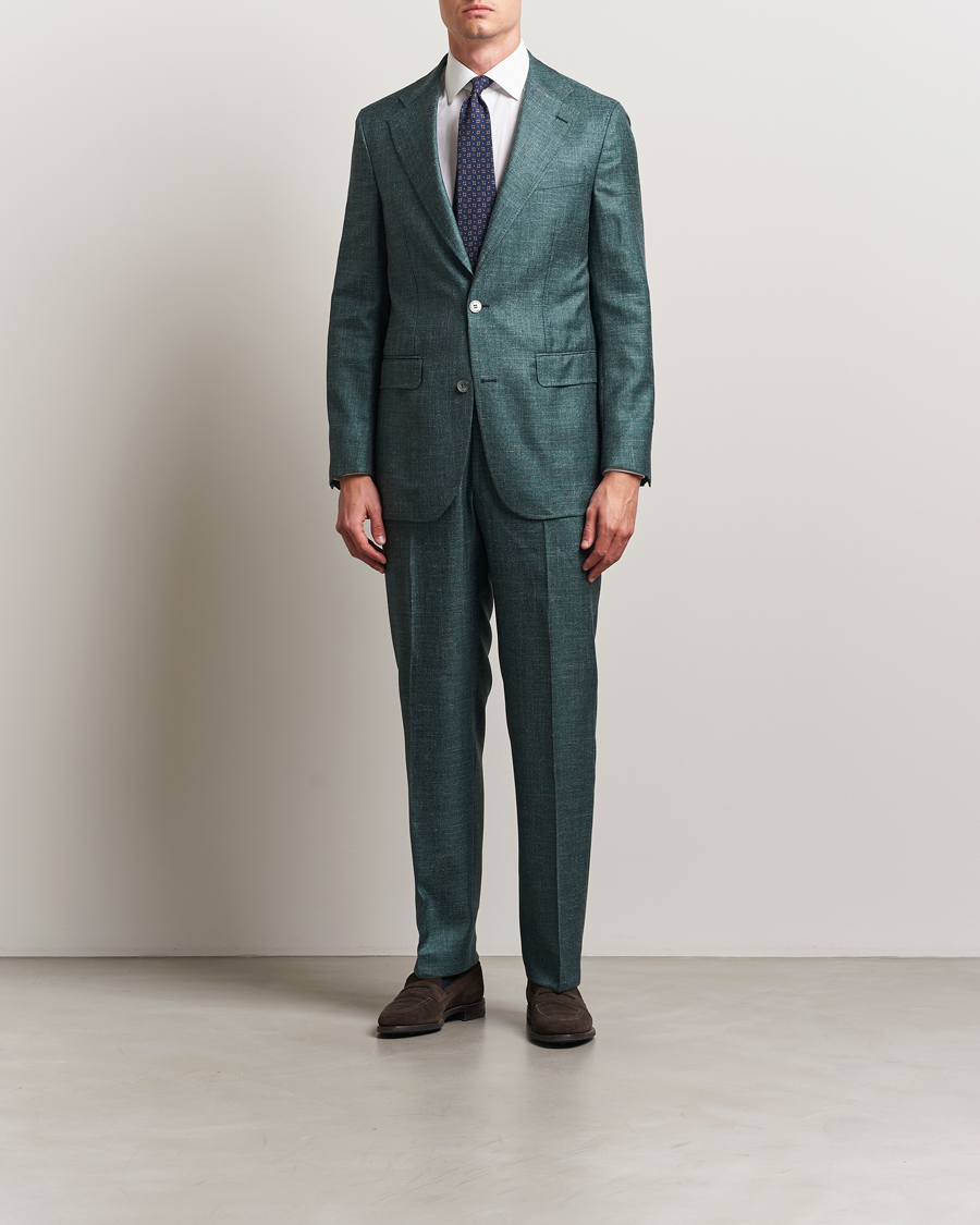 Herr | Kavajer | Oscar Jacobson | Fellow EVO Wool/Silk/Linen Blazer Green