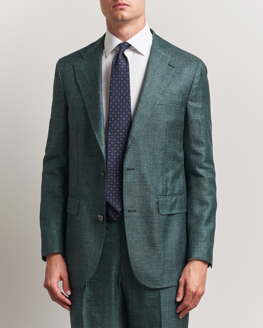 Herr | Kavajer | Oscar Jacobson | Fellow EVO Wool/Silk/Linen Blazer Green