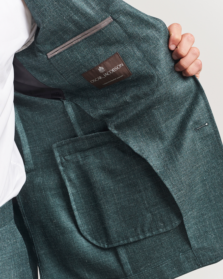 Herr | Kavajer | Oscar Jacobson | Fellow EVO Wool/Silk/Linen Blazer Green