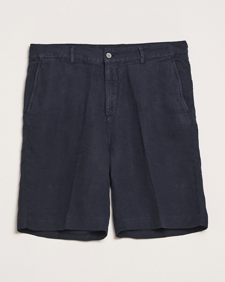 Herr | Shorts | Oscar Jacobson | James Casual Linen Shorts Navy