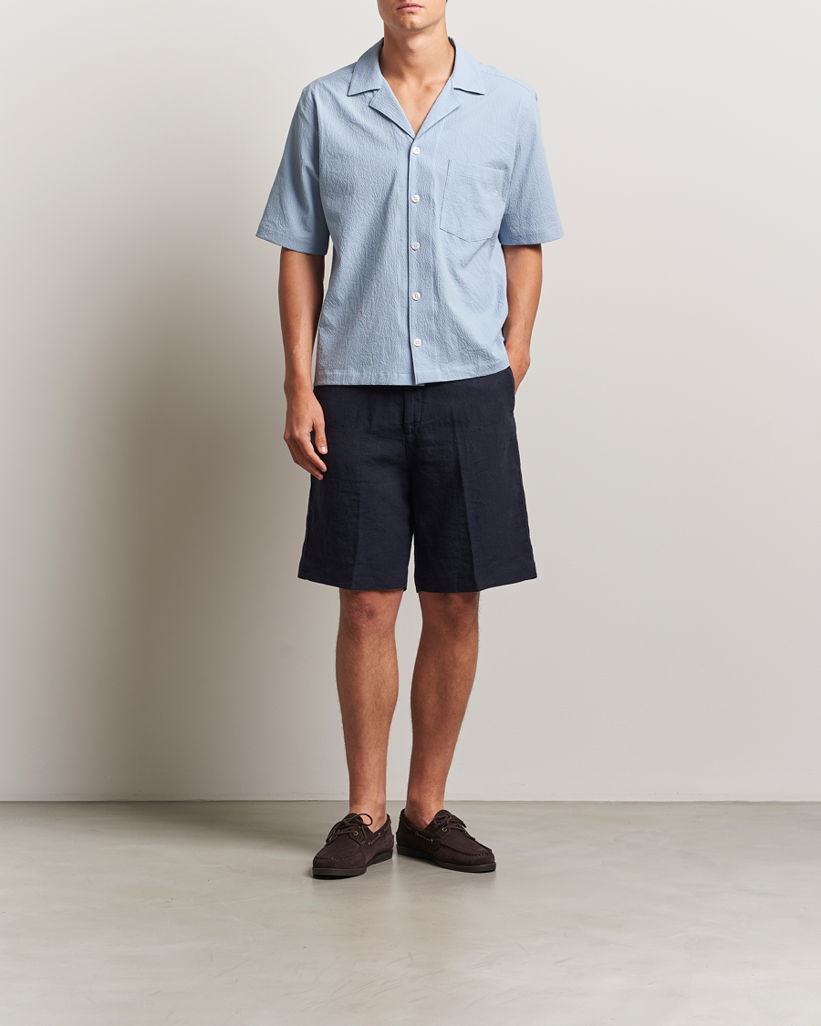 Herr | Shorts | Oscar Jacobson | James Casual Linen Shorts Navy