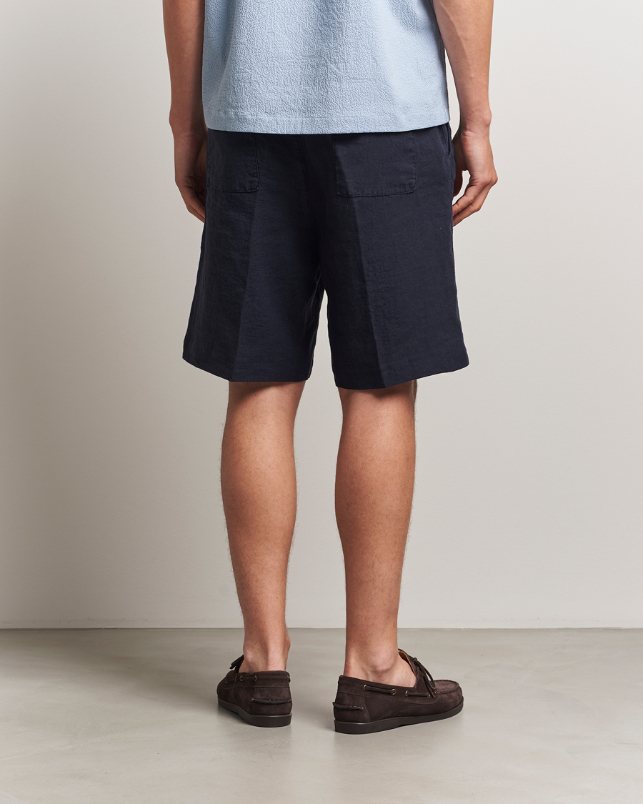 Herr | Shorts | Oscar Jacobson | James Casual Linen Shorts Navy