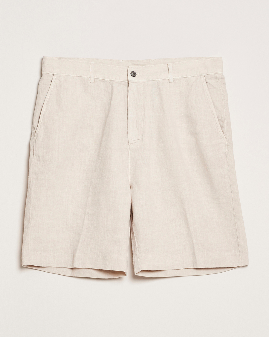 Herr | Shorts | Oscar Jacobson | James Casual Linen Shorts Cream